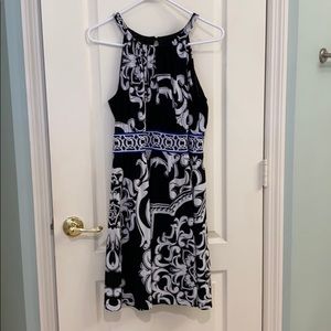White House Black Market blue black dress. Size M.